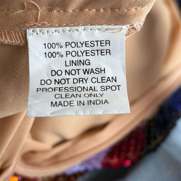 Mac Duggal Women's Size 6 Rainbow Sequin Cocktail Dress Long Sleeve - Picture 9 of 10